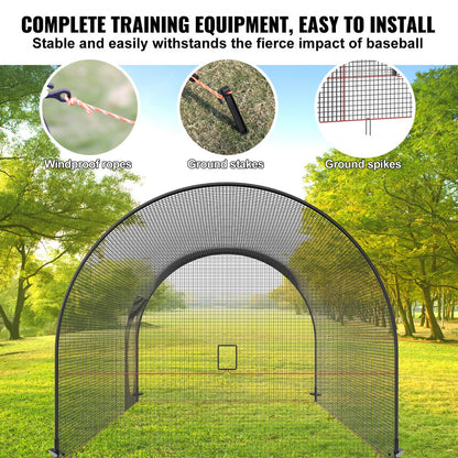 YC-SS-BCN001 - 12FT VEVOR Durable Baseball Batting Cage for Indoor/Outdoor Use