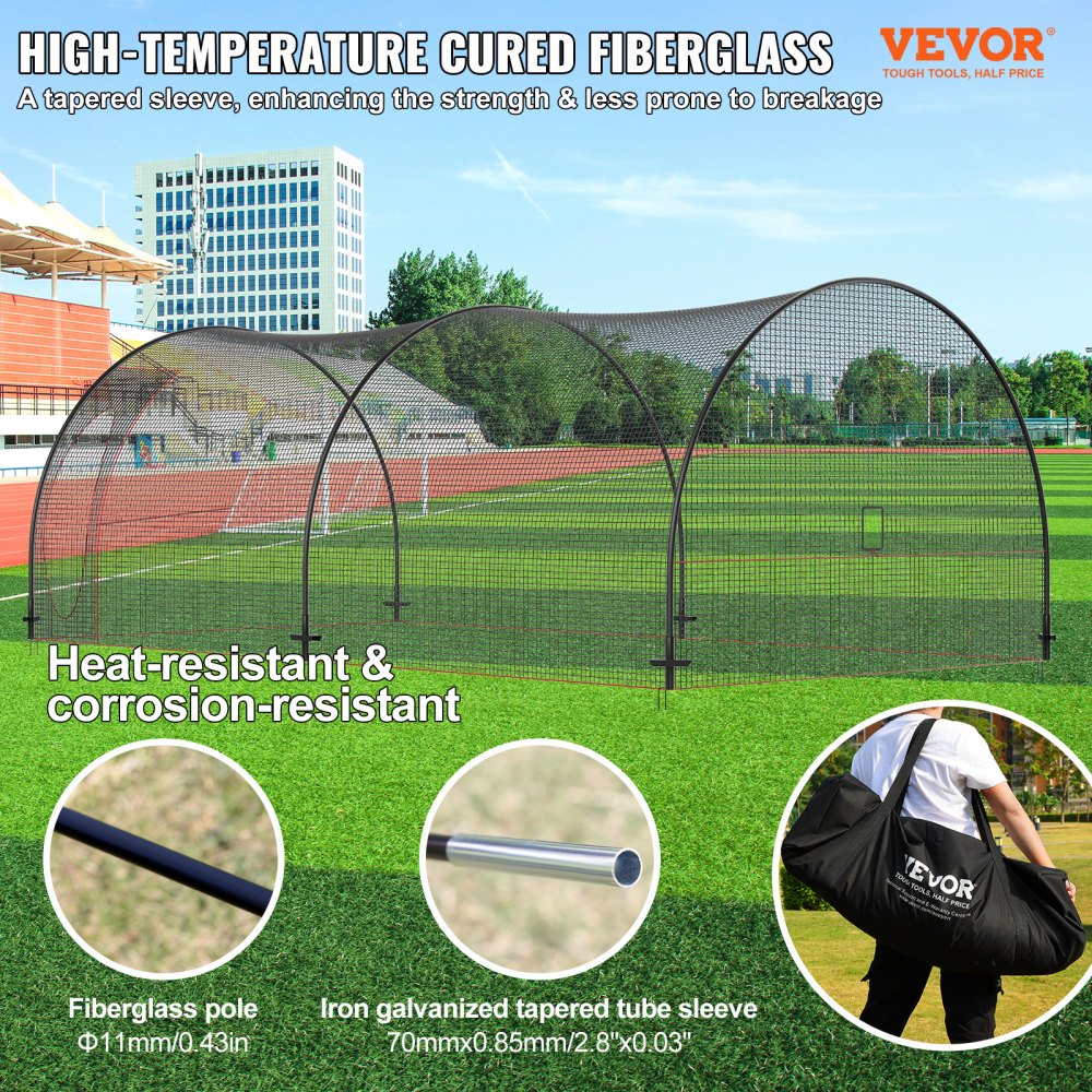 YC-DJL-22*12*8ft - 22x12x8ft VEVOR Durable Baseball Batting Cage