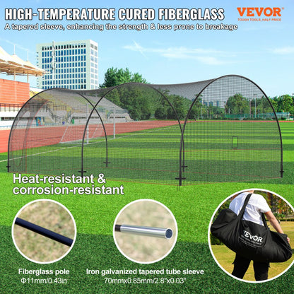 YC-DJL-22*12*8ft - 22x12x8ft VEVOR Durable Baseball Batting Cage