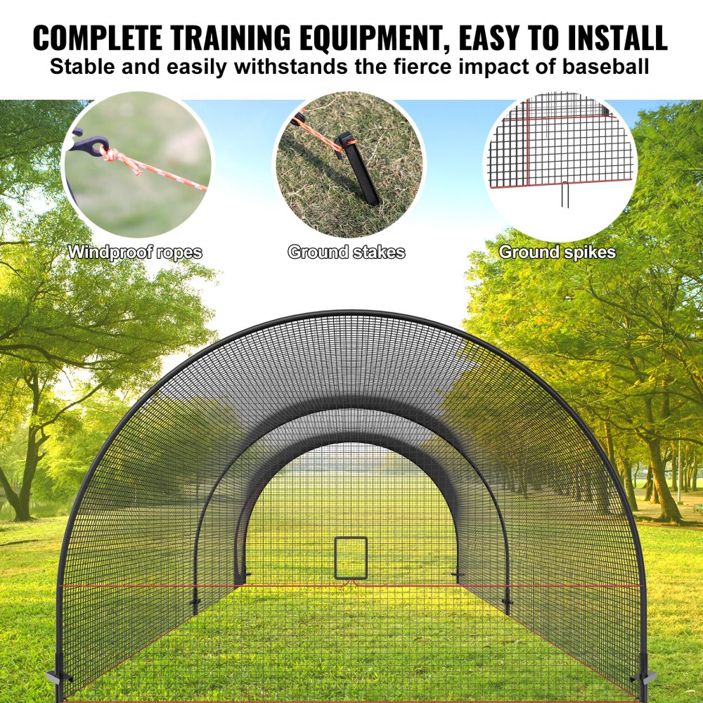 YC-DJL-22*12*8ft - 22x12x8ft VEVOR Durable Baseball Batting Cage