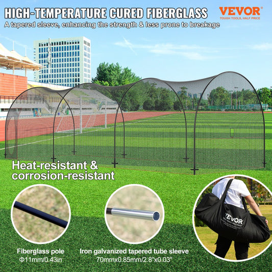 YC-DJL-33*12*10ft - 33ft VEVOR Batting Cage for Indoor & Outdoor Training