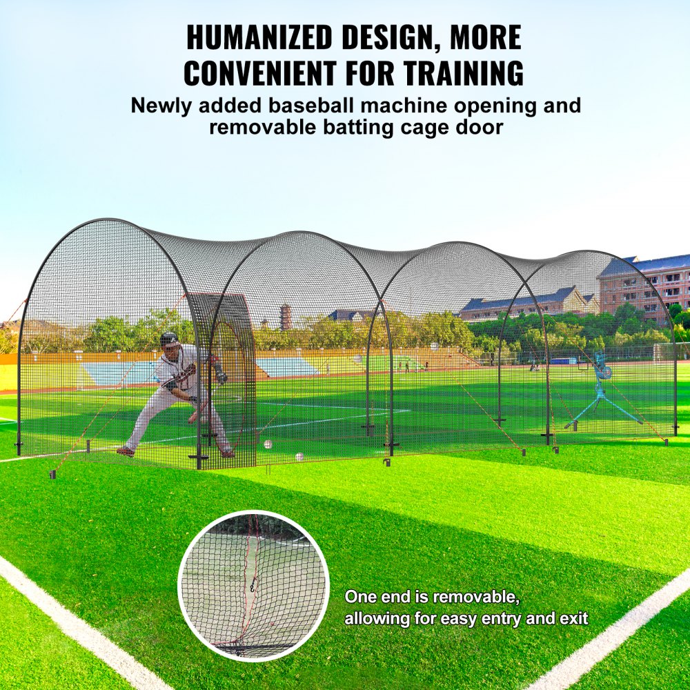 YC-DJL-33*12*10ft - 33ft VEVOR Batting Cage for Indoor & Outdoor Training
