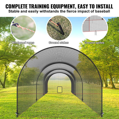 YC-DJL-33*12*10ft - 33ft VEVOR Batting Cage for Indoor & Outdoor Training