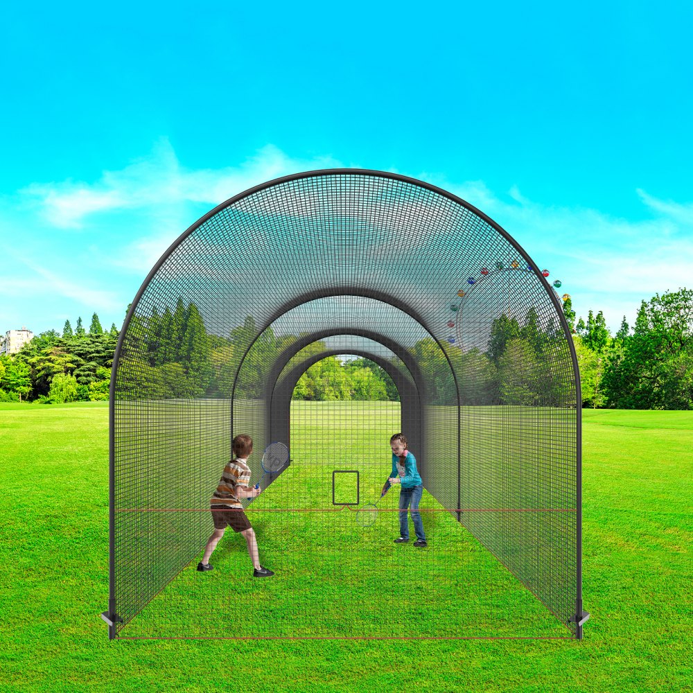 YC-DJL-40*12*12ft - 40FT Durable Baseball Batting Cage with Removable Door