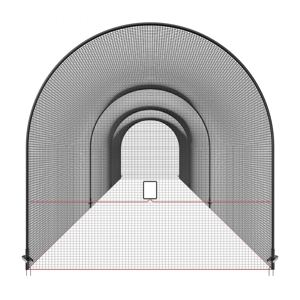 YC-DJL-40*12*12ft - 40FT Durable Baseball Batting Cage with Removable Door