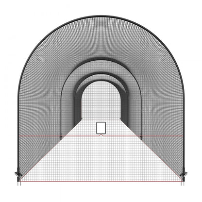 YC-DJL-40*12*12ft - 40FT Durable Baseball Batting Cage with Removable Door