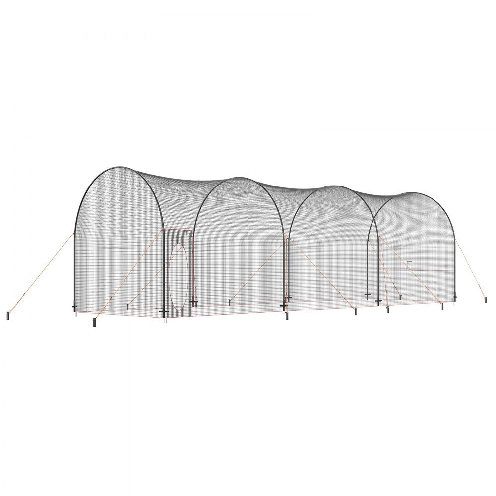 YC-DJL-40*12*12ft - 40FT Durable Baseball Batting Cage with Removable Door