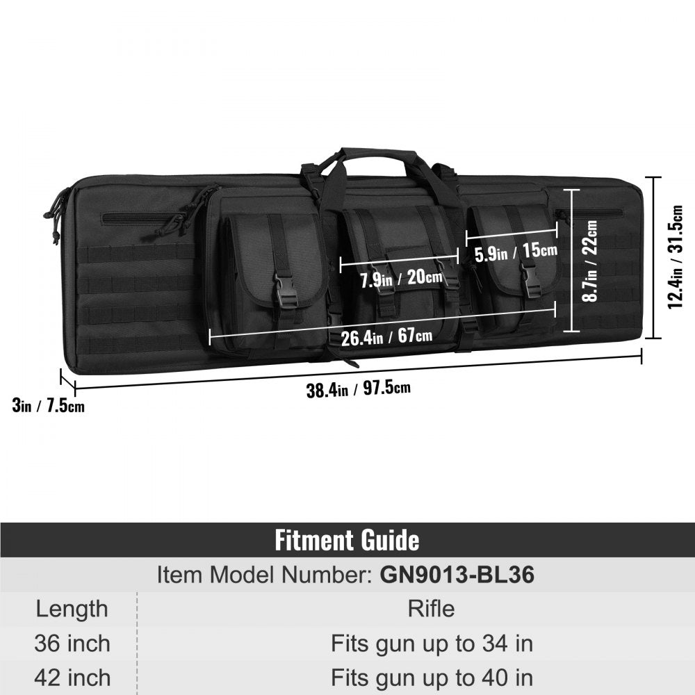 GN9013-BL36 - Waterproof 36" Tactical Range Bag with Lockable Zipper