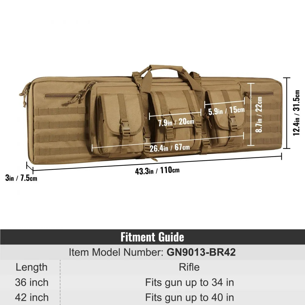 GN9013-BR42 - 40-Inch Tactical Range Bag with Molle & Waterproof Protection