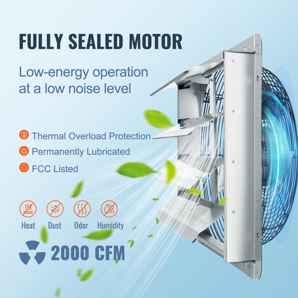 VV-ACPQS-16 - 16" High-Speed Exhaust Fan for Efficient Ventilation, 2000 CFM