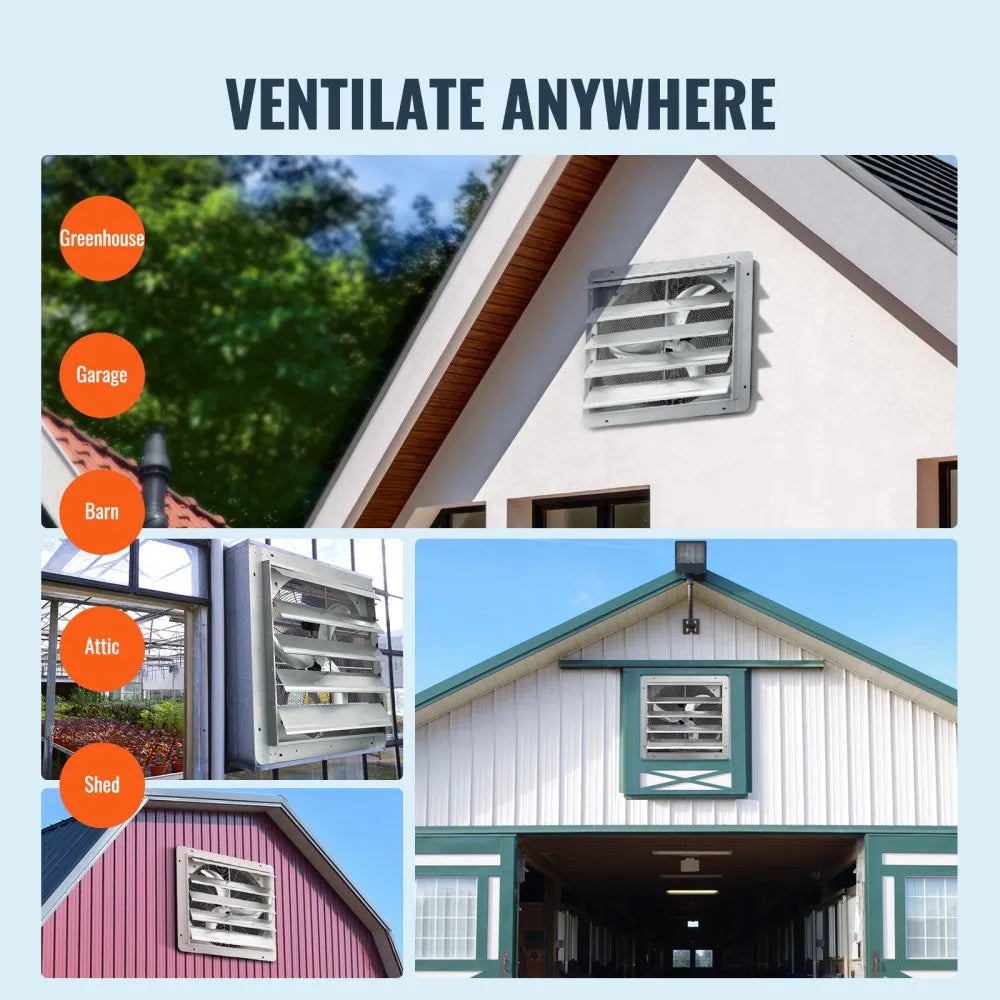 VV-ACPQS-24 - 24'' Aluminum Exhaust Fan, 3320 CFM, Quiet Air Circulation