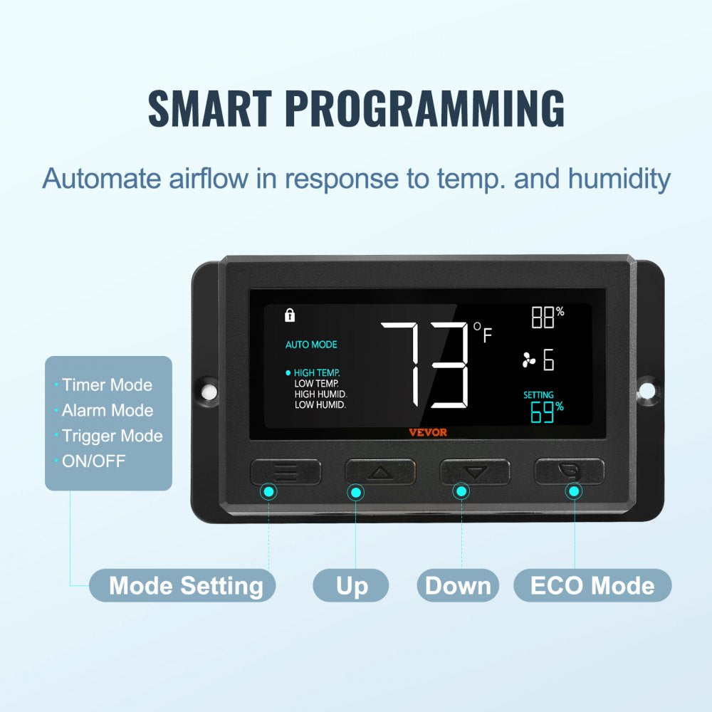 VV-ECPQS-12 - 12-Inch VEVOR Exhaust Fan, 940 CFM, Energy-Efficient Design