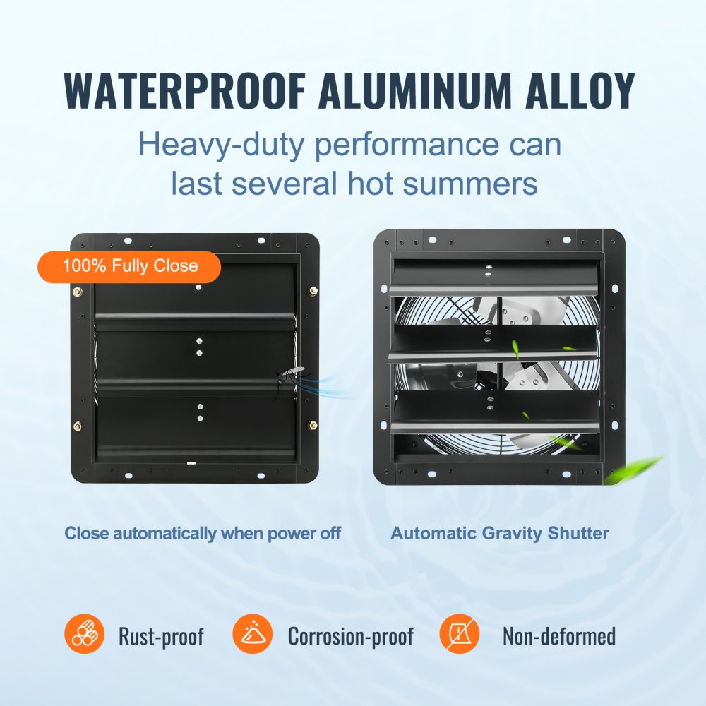 VV-ECPQS-12 - 12-Inch VEVOR Exhaust Fan, 940 CFM, Energy-Efficient Design