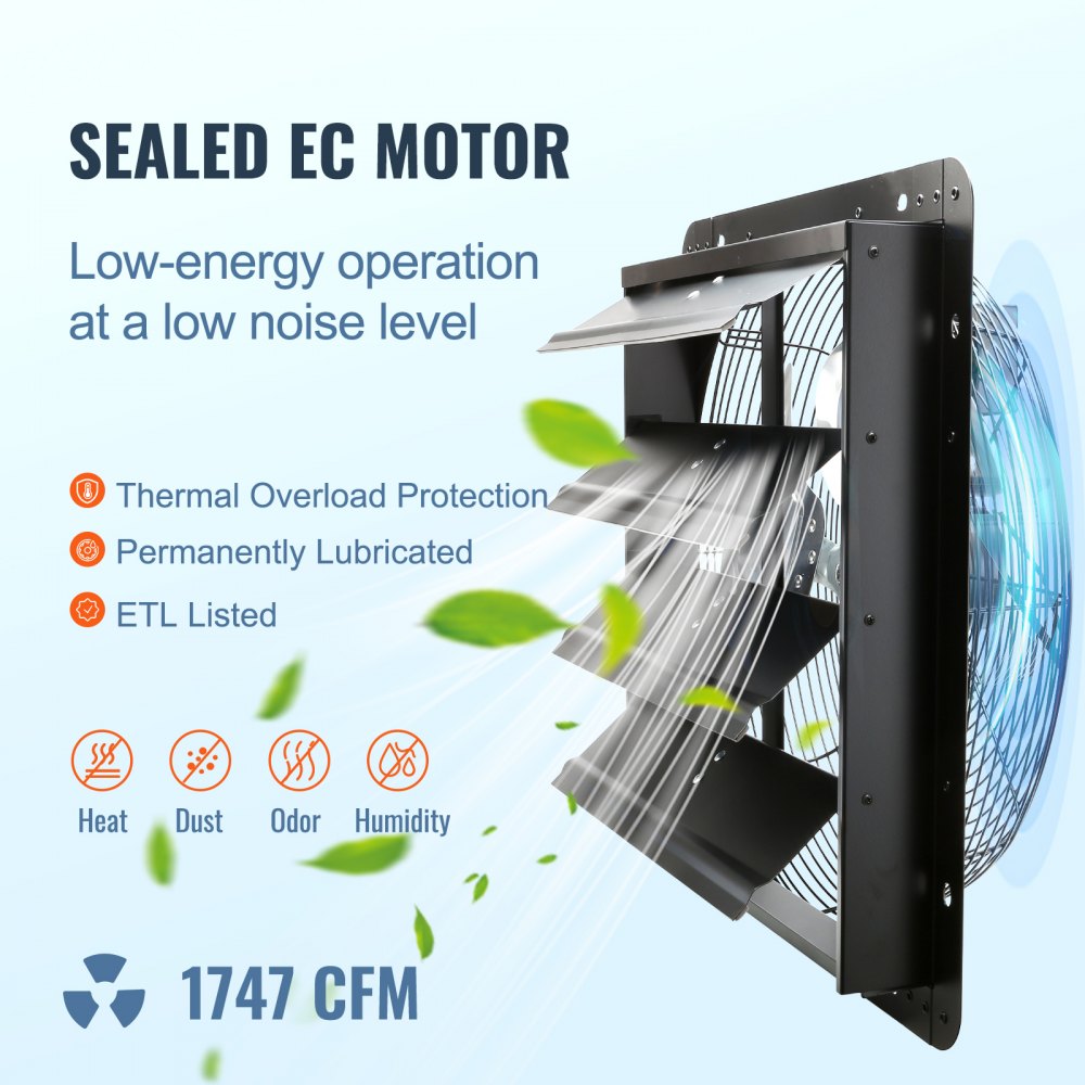 VV-ECPQS-16 - 16” Wall-Mounted Exhaust Fan for Efficient Ventilation