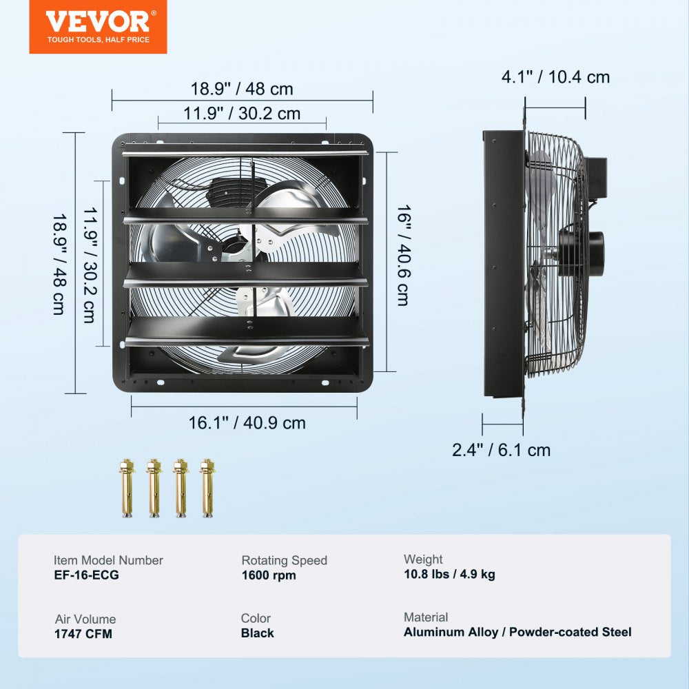 VV-ECPQS-16 - 16” Wall-Mounted Exhaust Fan for Efficient Ventilation