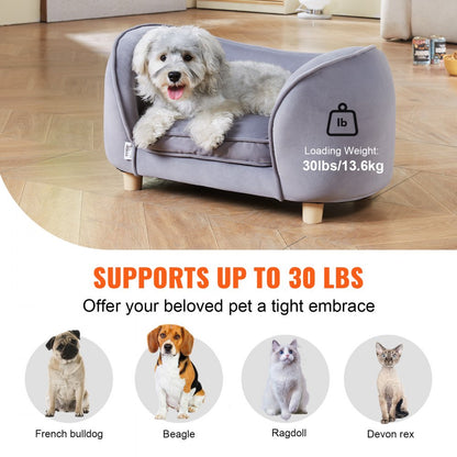 SF-1492S - Cozy 27x15 Dog Sofa with Plush Fabric for Small Pets