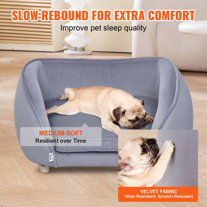 SF-1492S - Cozy 27x15 Dog Sofa with Plush Fabric for Small Pets