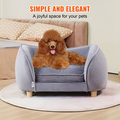SF-1492S - Cozy 27x15 Dog Sofa with Plush Fabric for Small Pets