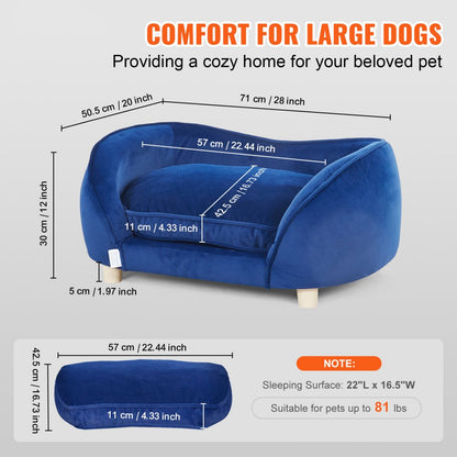 SF-1492 - Cozy 28x20 Velvet Pet Sofa for Medium Dogs & Cats