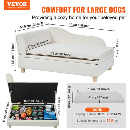 SF-1544-3 - 36"x23"x16" Durable Dog Sofa Bed for Large Pets