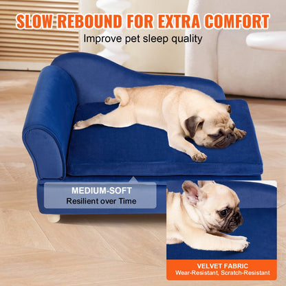 SF-1544S-7 - Soft Velvet Dog Sofa for Pets Up to 81 lbs, 30" x 18" x 16"