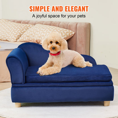 SF-1544S-7 - Soft Velvet Dog Sofa for Pets Up to 81 lbs, 30" x 18" x 16"