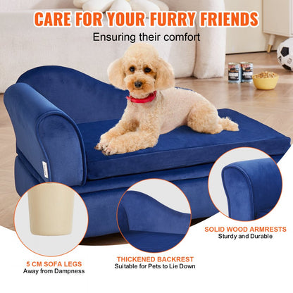 SF-1544S-7 - Soft Velvet Dog Sofa for Pets Up to 81 lbs, 30" x 18" x 16"