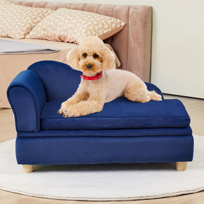 SF-1544S-7 - Soft Velvet Dog Sofa for Pets Up to 81 lbs, 30" x 18" x 16"