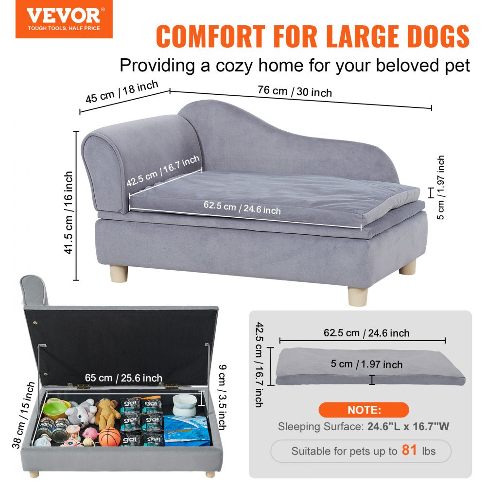 SF-1544S-6 - Plush Dog Sofa for Pets Up to 81 lbs, Versatile Design