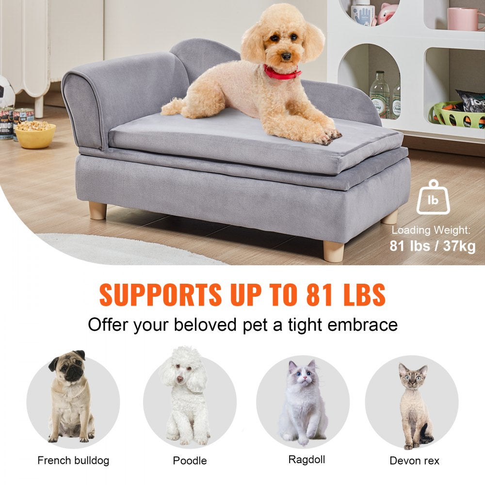 SF-1544S-6 - Plush Dog Sofa for Pets Up to 81 lbs, Versatile Design