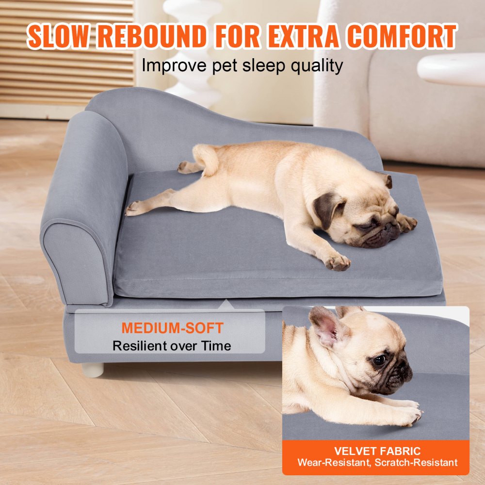 SF-1544S-6 - Plush Dog Sofa for Pets Up to 81 lbs, Versatile Design