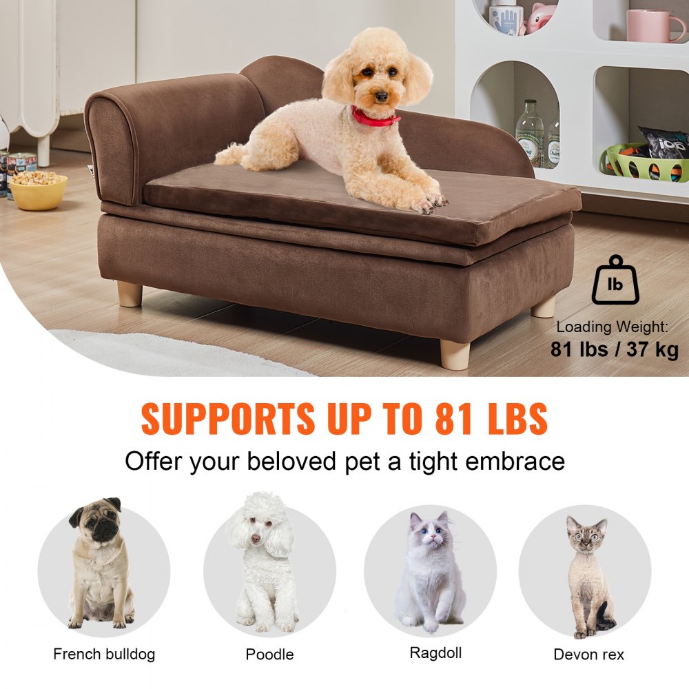 SF-1544S-8 - 30"x18"x16" Plush Dog Couch for Medium Pets