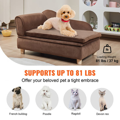 SF-1544S-8 - 30"x18"x16" Plush Dog Couch for Medium Pets
