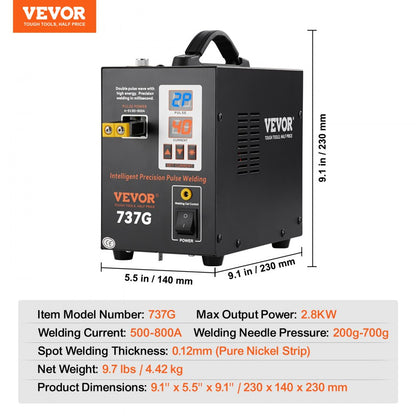 737G - 2.8KW Battery Spot Welder for 18650 & 14500 Packs