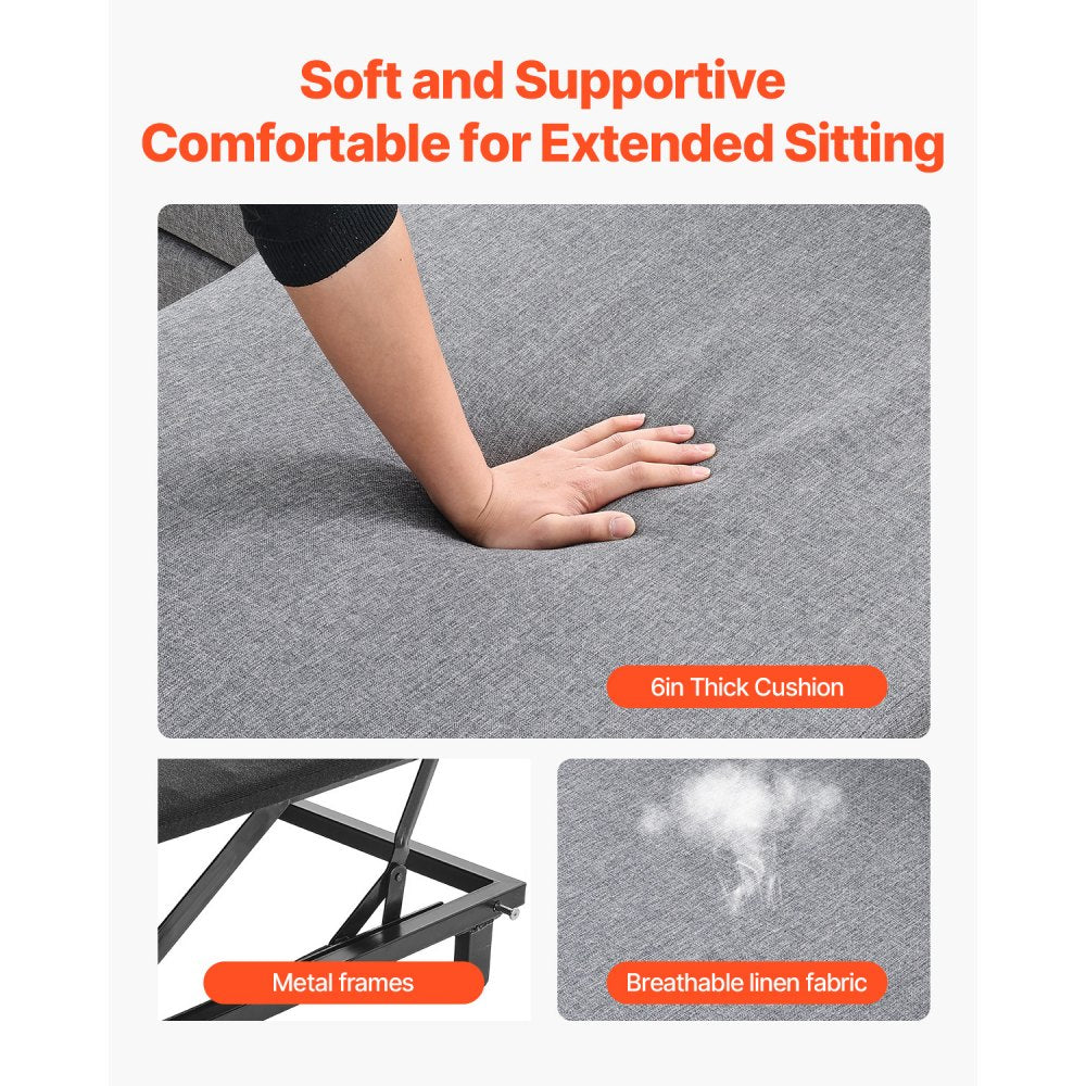 LW-0667-2T-11R-11L - Multi-Functional U Shaped Sofa Bed with Storage