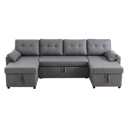 LW-0667-2T-11R-11L - Multi-Functional U Shaped Sofa Bed with Storage