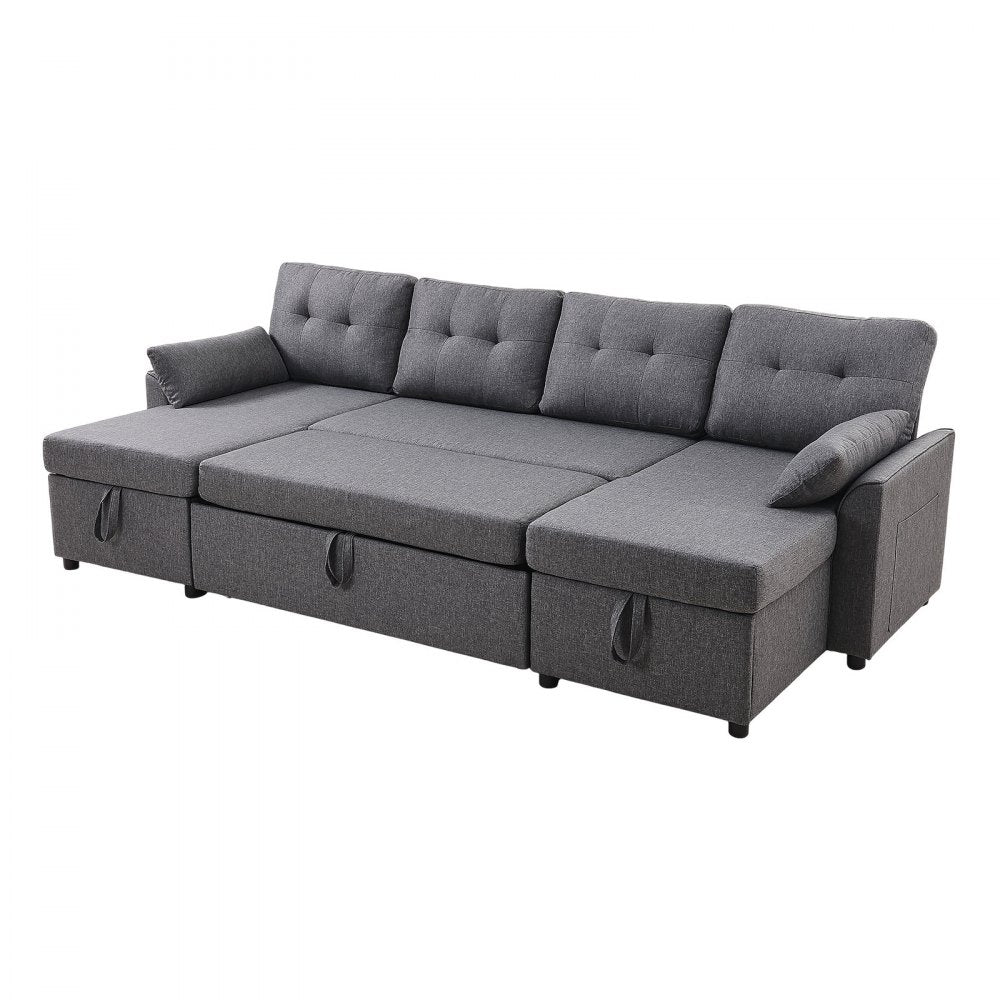 LW-0667-2T-11R-11L - Multi-Functional U Shaped Sofa Bed with Storage