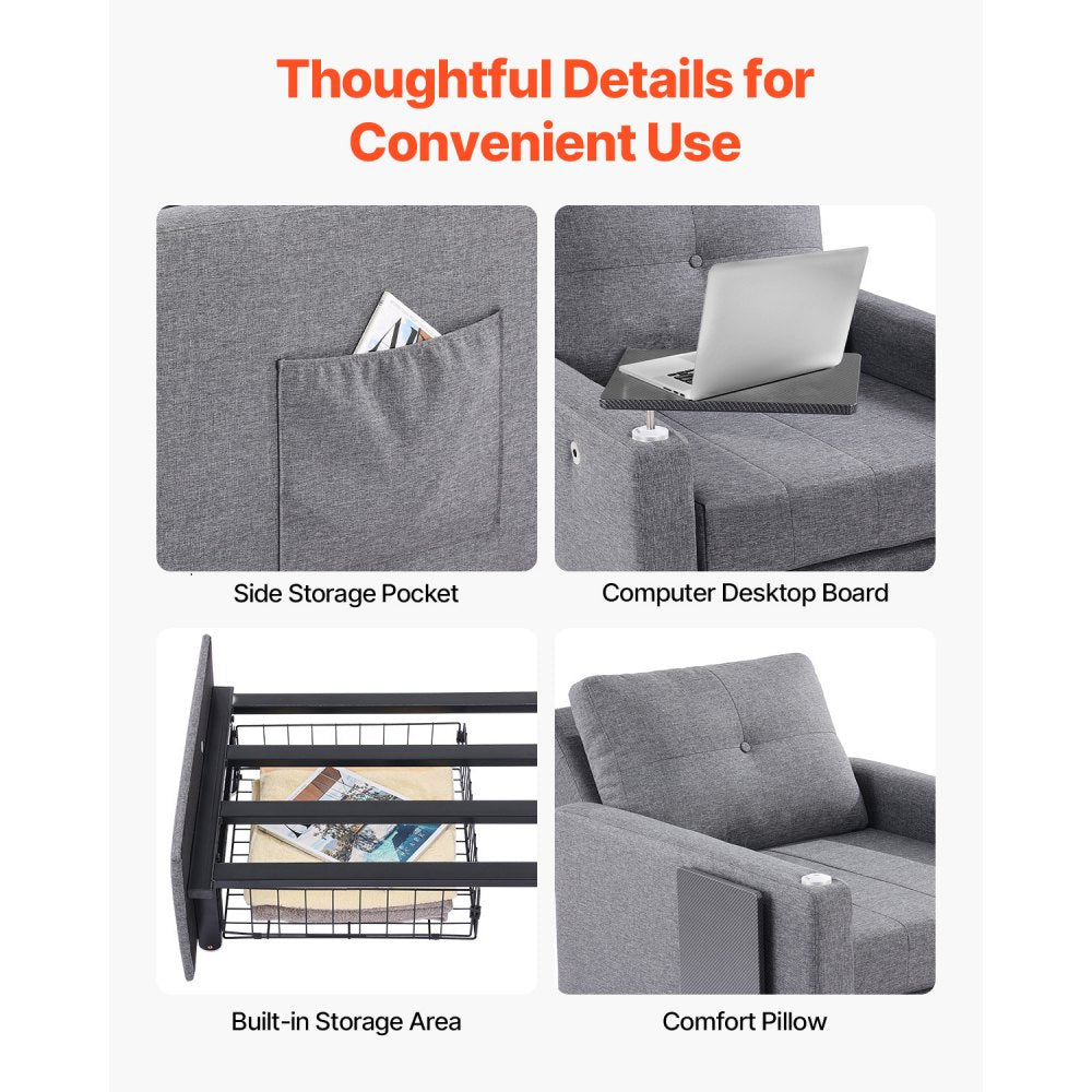 LW-0666-1 - Adjustable VEVOR Sleeper Sofa Bed with Rotatable Table