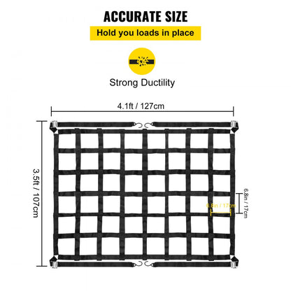 010361113268 - Heavy-Duty 3.5'x4.1' Cargo Net with S-Hooks for Organizing