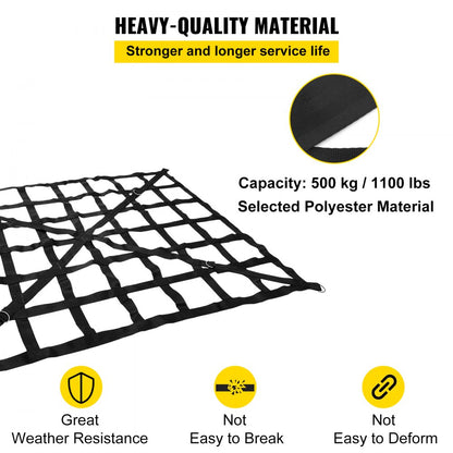 010820067171 - 4.2' x 5.5' Heavy Duty Polyester Cargo Net for Secure Transport