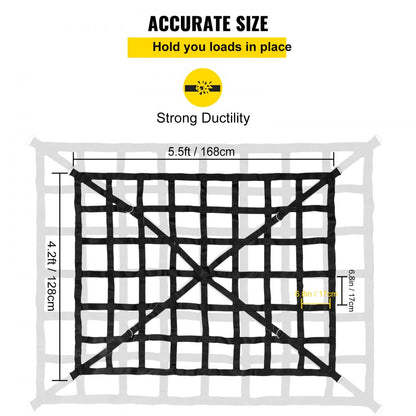 010820067171 - 4.2' x 5.5' Heavy Duty Polyester Cargo Net for Secure Transport