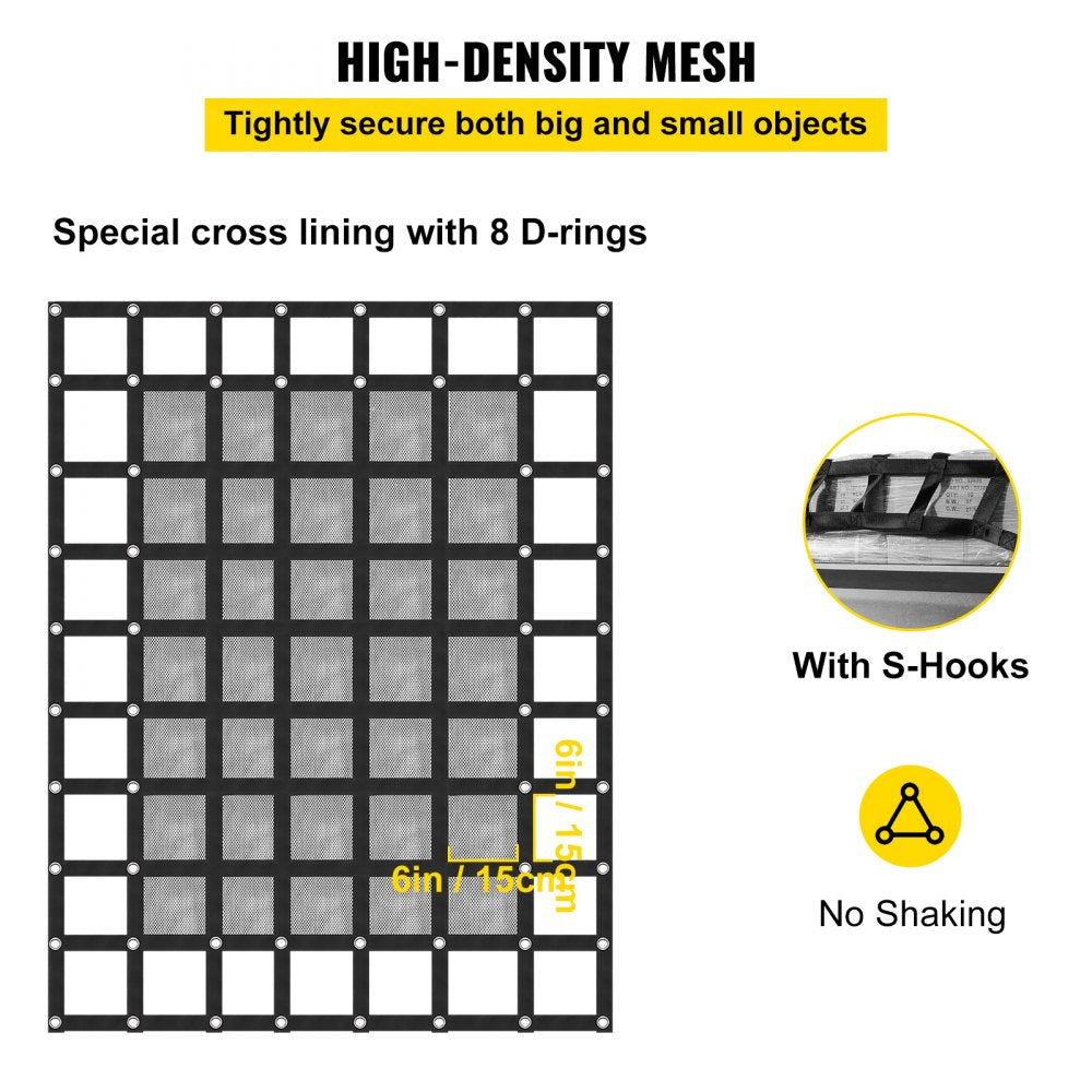 010963440907 - 6' x 4.7' Heavy-Duty Polyester Cargo Net for Trucks