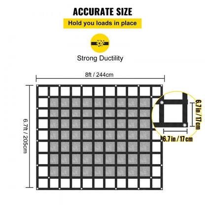 010485730166 - Heavy Duty 8' x 6.7' Polyester Cargo Net for Secure Hauling