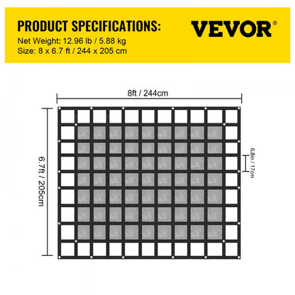 010485730166 - Heavy Duty 8' x 6.7' Polyester Cargo Net for Secure Hauling
