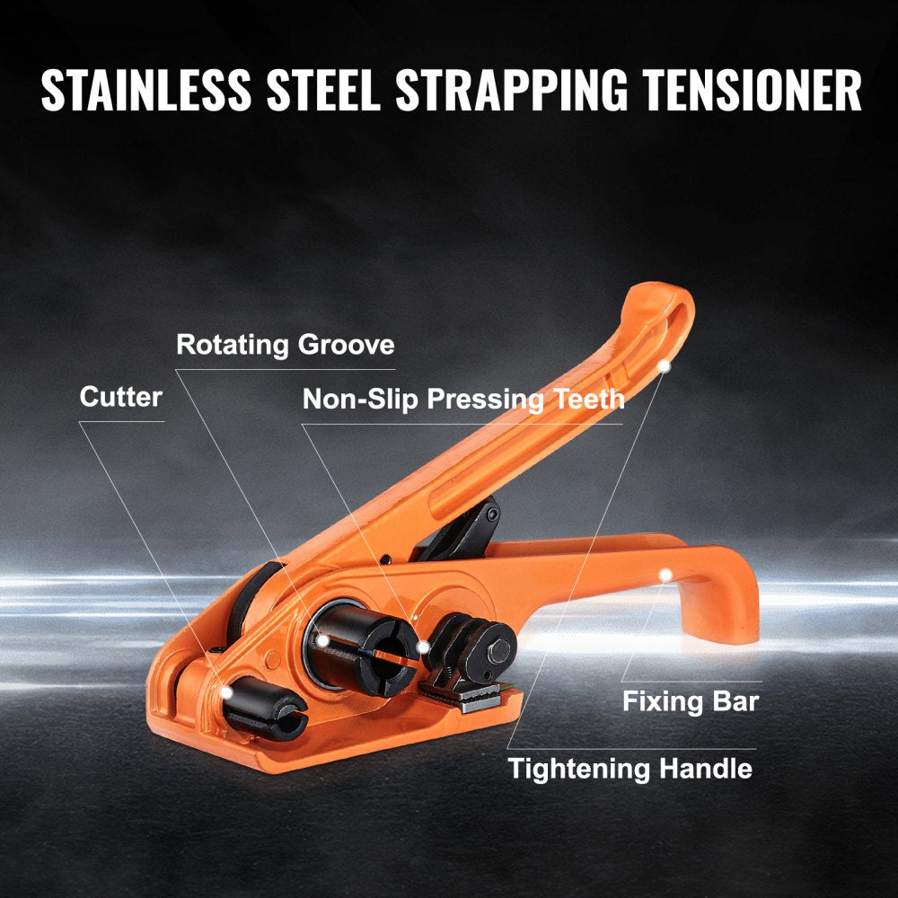XW19 - Heavy-Duty VEVOR Strapping Kit with Tensioner & 100 Metal Seals