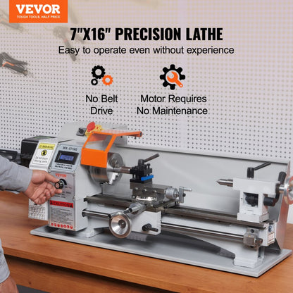 MX-S716G - 7" x 16" VEVOR Metal Lathe with 800W Motor and Digital Display