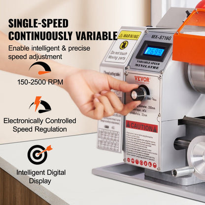 MX-S716G - 7" x 16" VEVOR Metal Lathe with 800W Motor and Digital Display