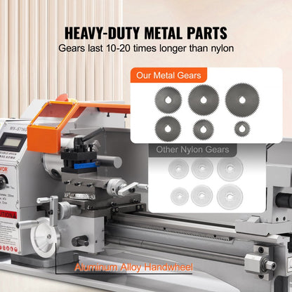MX-S716G - 7" x 16" VEVOR Metal Lathe with 800W Motor and Digital Display
