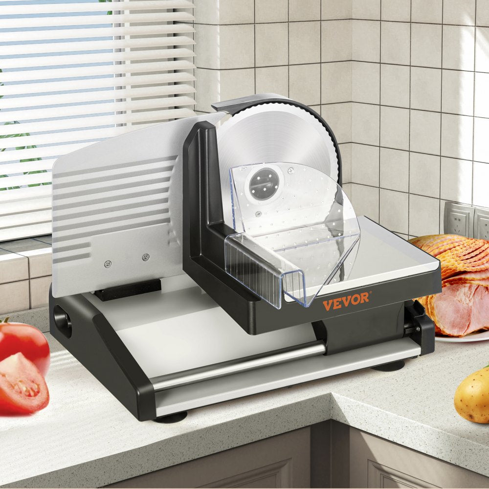 GJ801 - 7.5" 200W Quiet Electric Meat Slicer with Stainless Steel Blades