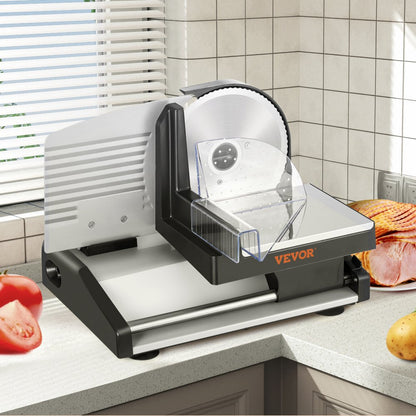 GJ801 - 7.5" 200W Quiet Electric Meat Slicer with Stainless Steel Blades